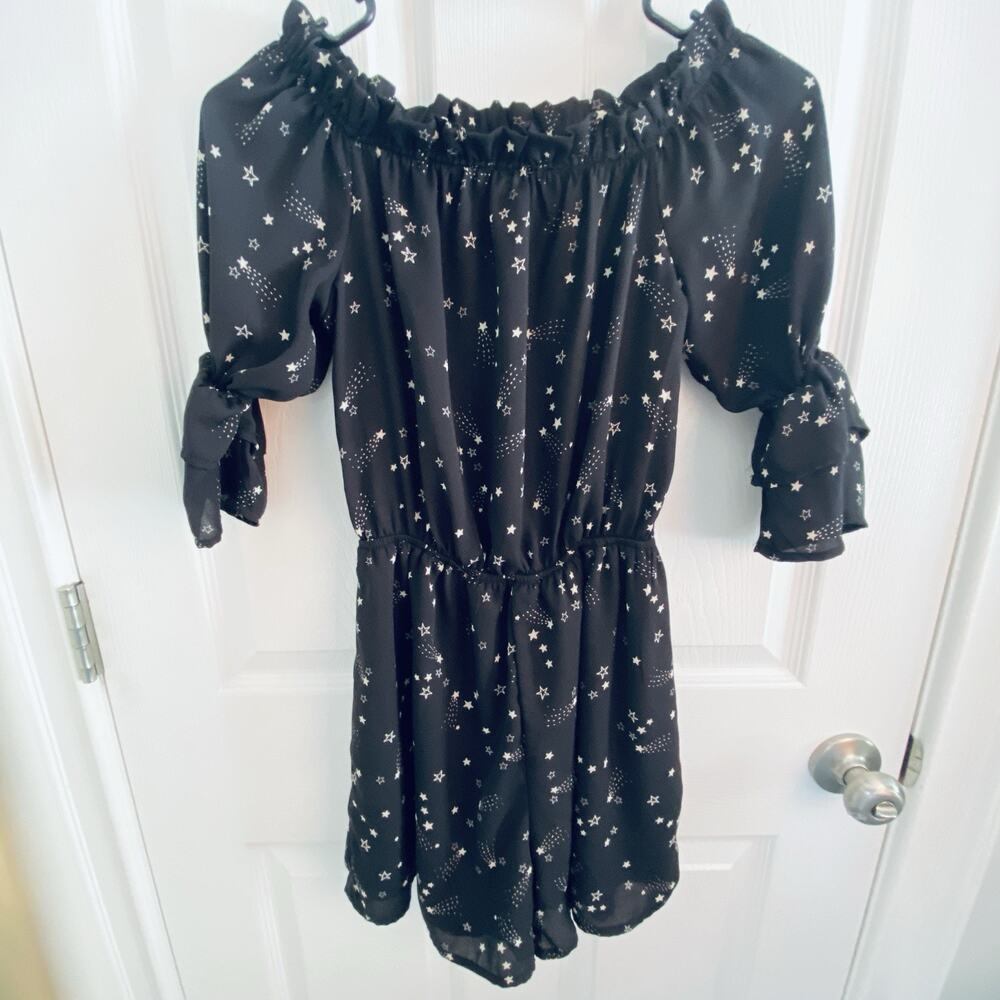 Monteau Romper Size S Women Star Print Celestial Whimsigoth Goth Fairy Y2K